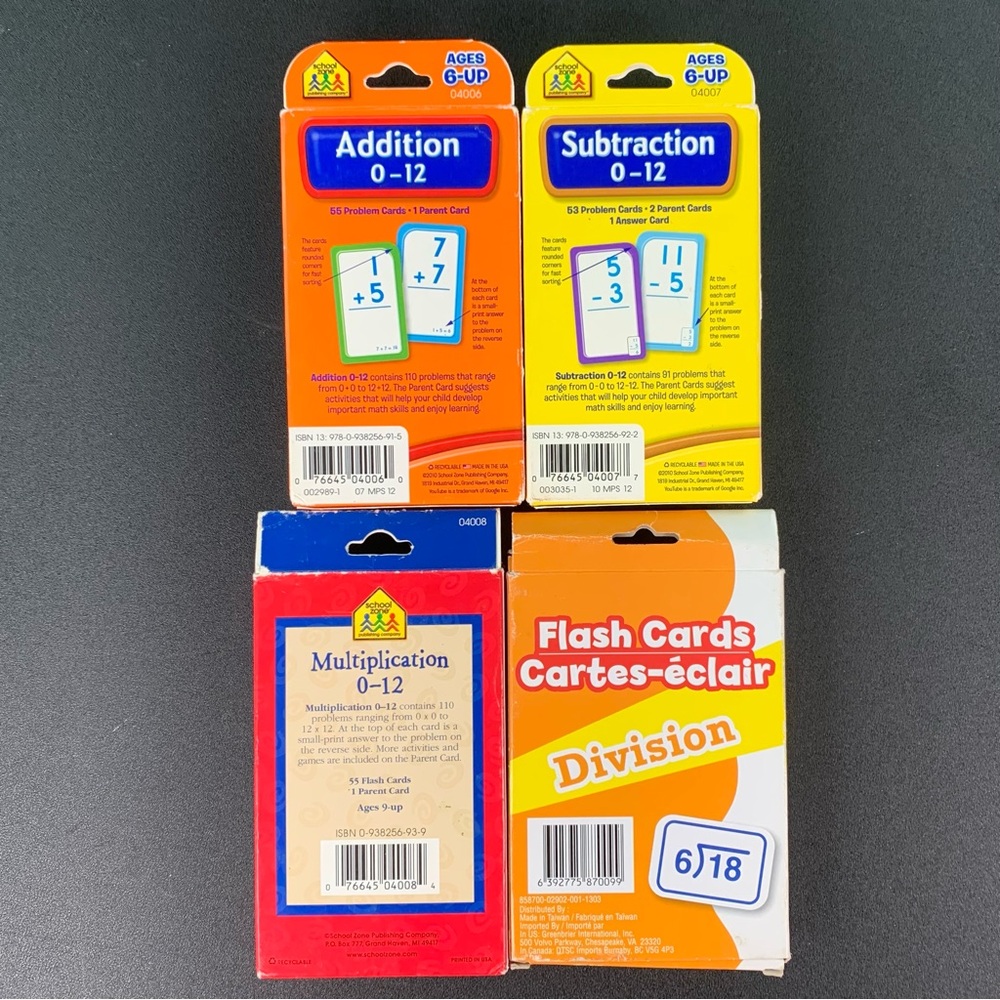 Educational Math Flash Cards Set. - Picture 2 of 16